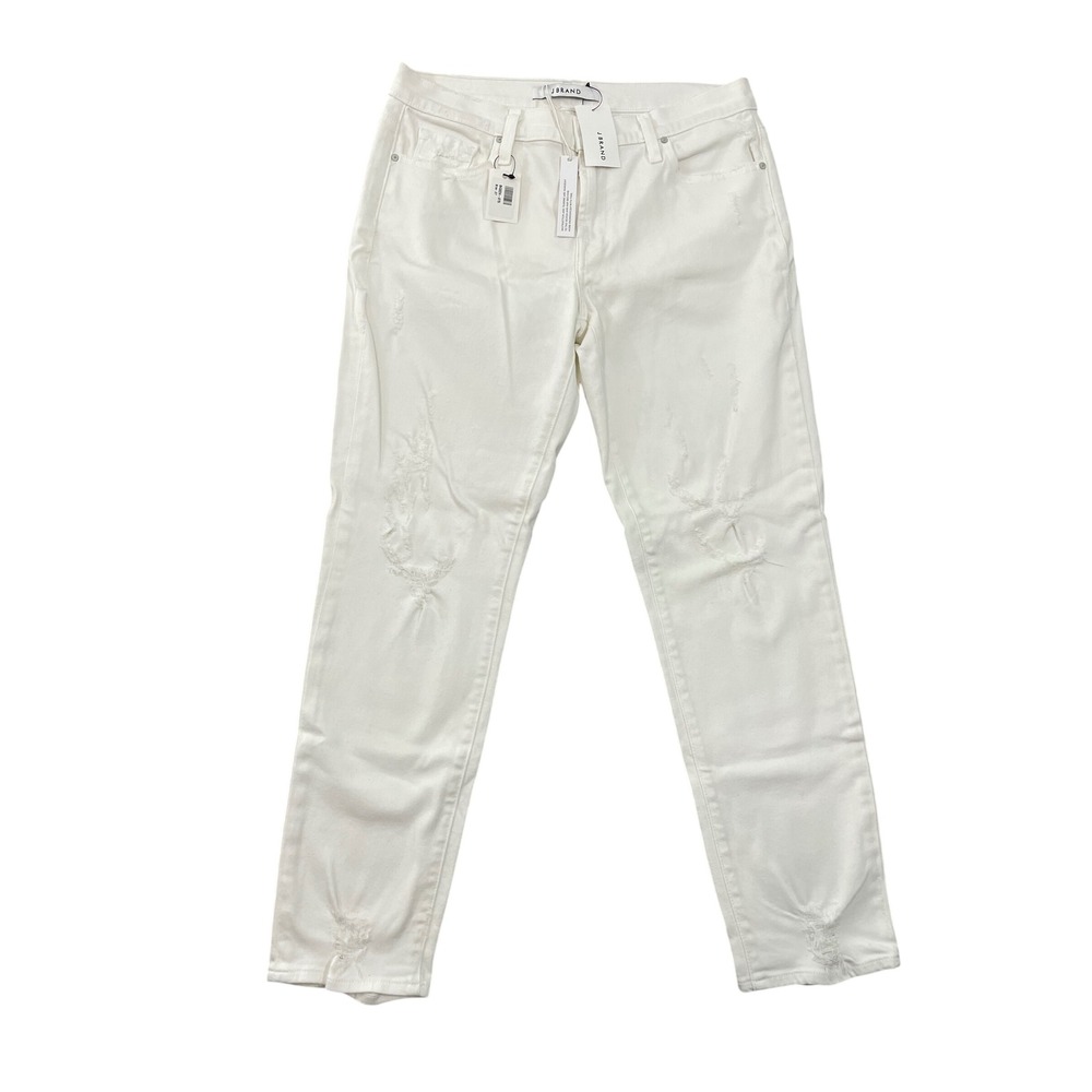 NWT‎ J Brand Women's White Distressed Skinny Jeans Size 27 Ripped Denim